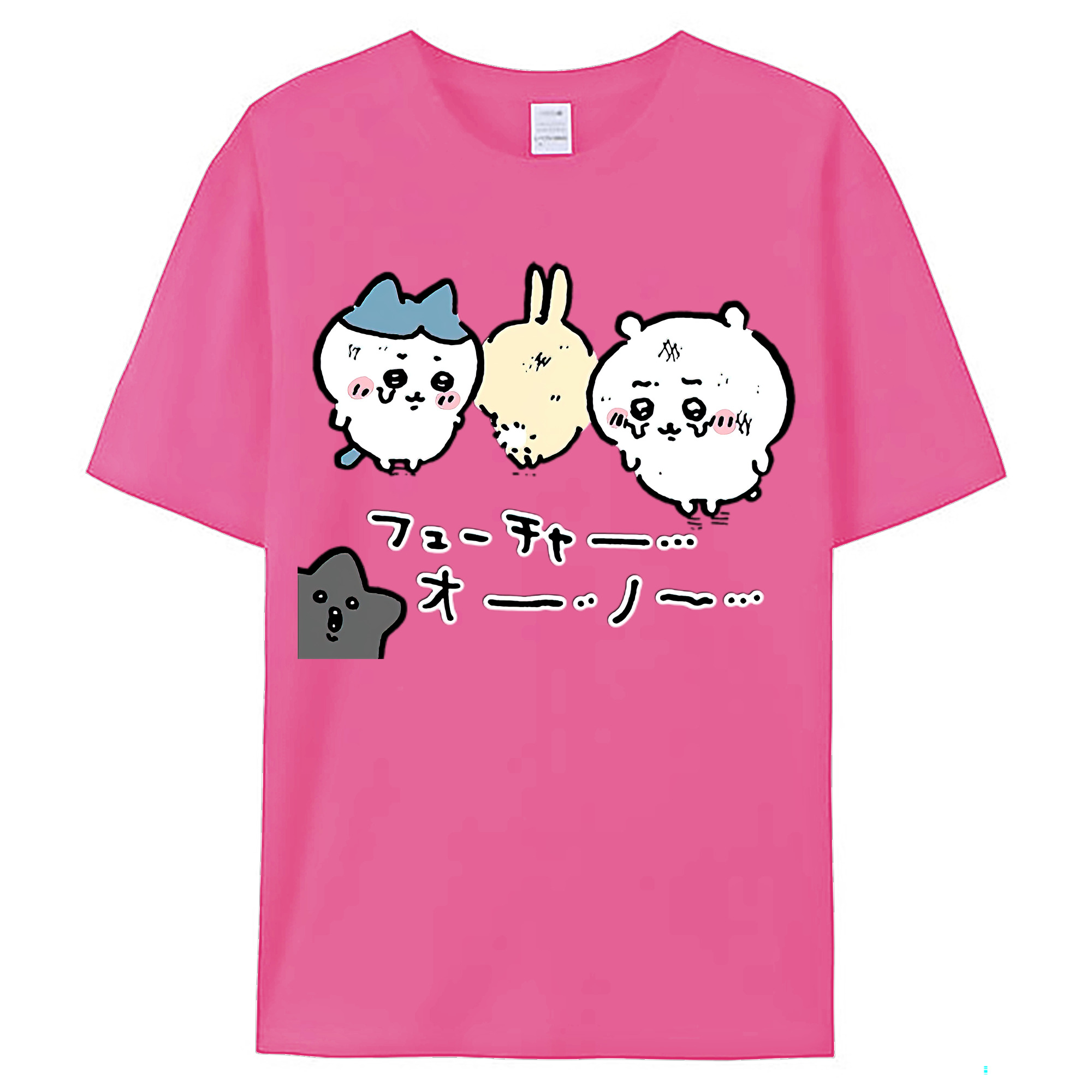 （画像用） ちいかわ ハチワレ Chii-kawa hachiware レディースカジュアルプリントTシャツ（綿100％）